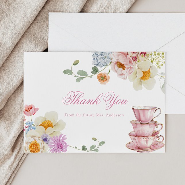 Wildflower Tea Party Thank You  Note Card (Creator Uploaded)