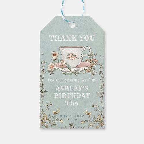 Wildflower Tea Party Thank You Tags