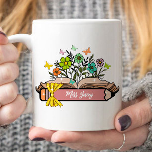 Wildflower Teacher Name, Personalized Teacher,gift Coffee Mug