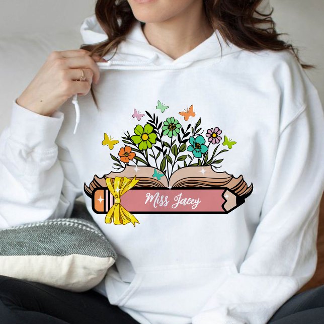 Wildflower Teacher Name, Personalized Teacher,gift Hoodie (Wildflower Teacher Name, Custom Teacher, Personalized Teacher, Gift for Teacher, Cute Teacher hoodie)