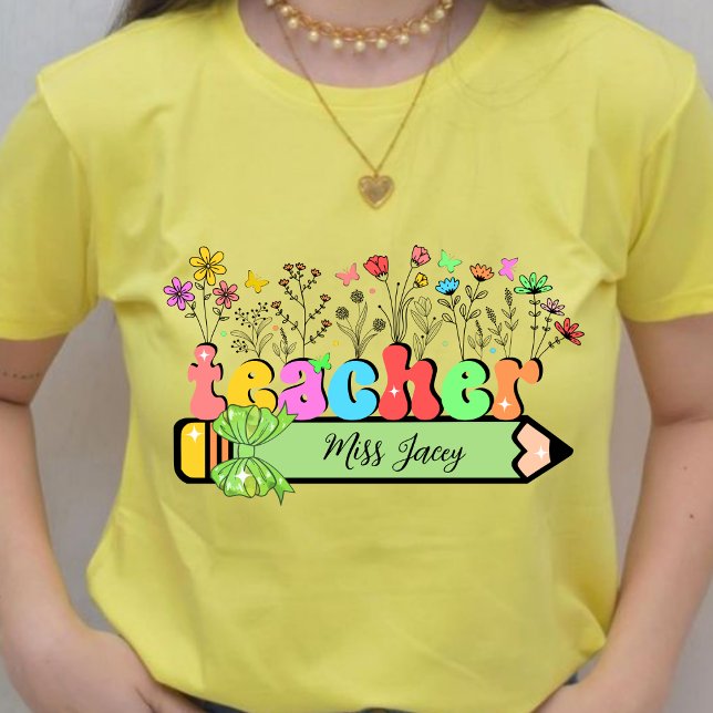 Wildflower Teacher Name Personalized, teacher gift T-Shirt (Wildflower Teacher Name, Custom Teacher name, Personalized Teacher, Gift for Teacher shirt)