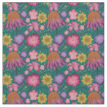 Wildflower Teal Floral Pattern Fabric