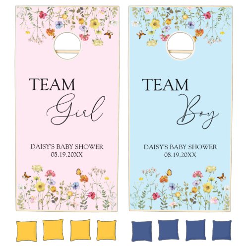 Wildflower Team Girl or Boy Baby Shower Cornhole S Cornhole Set