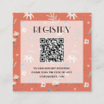Wildflower Terracotta Baby Shower Registry QR Code Enclosure Card