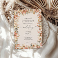 Wildflower Terracotta Floral Watercolor Wedding