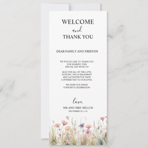 Wildflower Thank You Card Desk Thank You Card