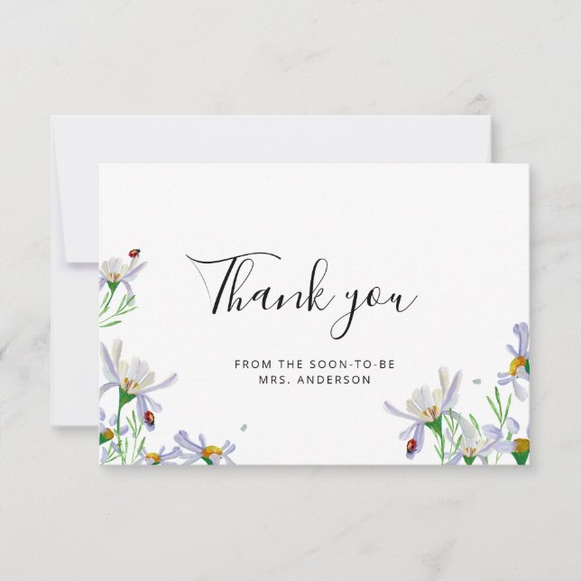 Wildflower Thank You Note Card (Front)