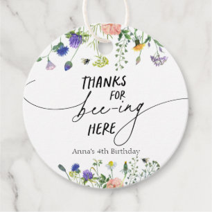 Wildflower Thanks for Bee-ing Here Favor Tags