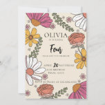 Wildflower Theme Girl Birthday  Invitation