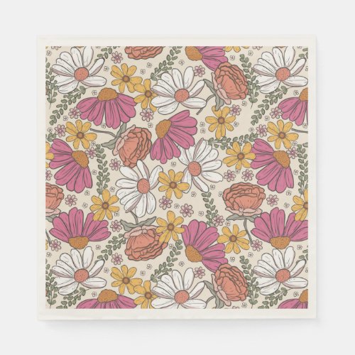 Wildflower Theme Girl Birthday Napkins