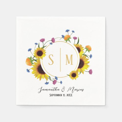 Wildflower themed wedding Paper Napkin