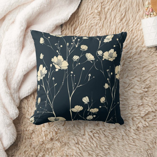 wildflower throw pillow, floral decorative pillow, pillow (Blanket)