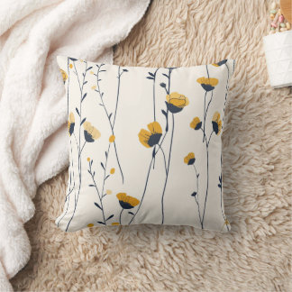 wildflower throw pillow, floral decorative pillow, pillow