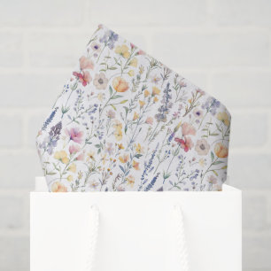 Wildflower Tissue Paper, Decoupage Floral Paper