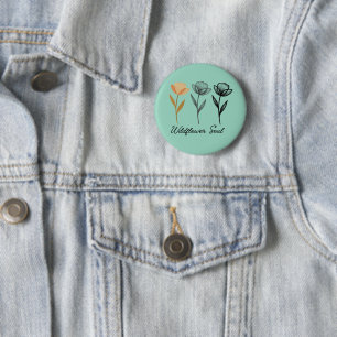 Wildflower trendy Design Button