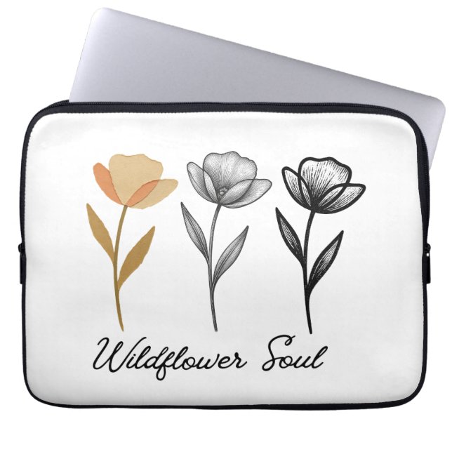 Wildflower trendy Design Laptop Sleeve (Front)