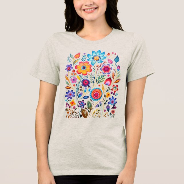"Wildflower Tri-Blend Women's Tee" Shirt (Front)