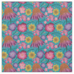 Wildflower Turquoise Floral Pattern Fabric