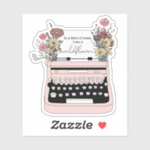 Wildflower Typewriter Sticker