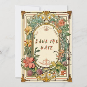 Wildflower Victorian Ornate Border Wedding Save The Date