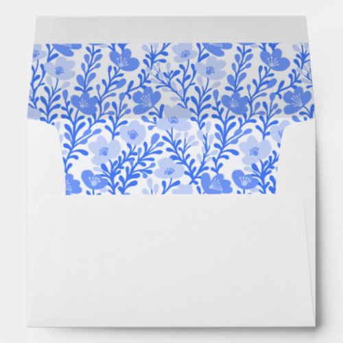 Wildflower Vines Blue Floral Elegant Custom Envelope