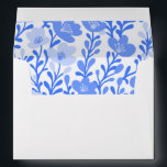 Wildflower Vines Chic Blue Floral Elegant Custom Envelope<br><div class="desc">A beautiful floral pattern decorates the inside of this custom envelope. Customize this baby shower or wedding invitation envelope with your return address details. You can change everything from the fonts, the colors and all the details. Check my shop for matching items like invitations, RSVP enclosures, thank you cards, paper...</div>