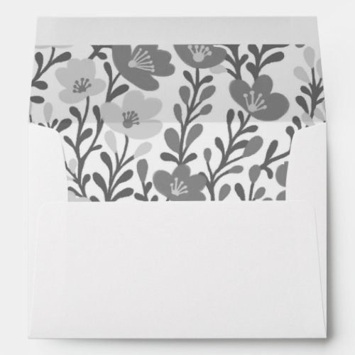 Wildflower Vines Chic Gray Floral Elegant Custom Envelope