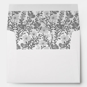 Wildflower Vines Chic Gray Floral Elegant Custom Envelope
