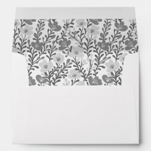 Wildflower Vines Chic Gray Floral Elegant Custom Envelope