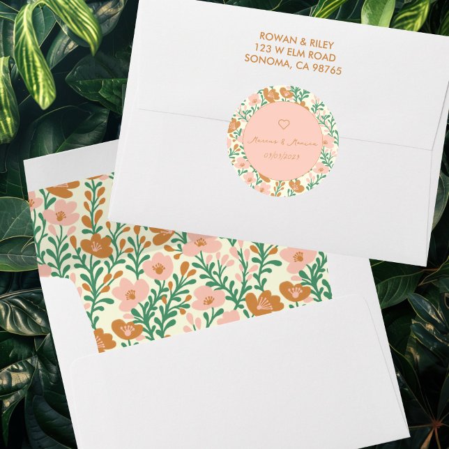 Wildflower Vines Colorful Floral Elegant Custom Envelope (Wildflower Vines Colorful Floral Elegant Custom Envelope
)