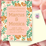 Wildflower Vines Pink Green Custom Save the Date  Postcard<br><div class="desc">Customize this chic floral wedding save the date postcard with your details. You can change everything from the fonts, the colors and all the details. Check my shop for matching items like envelopes, wedding invitations, thank you cards, table number cards, signage, gift wrap, and more. I am always happy to...</div>