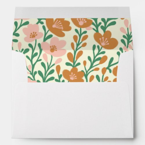 Wildflower Vines Pink Green Floral Chic Custom Envelope