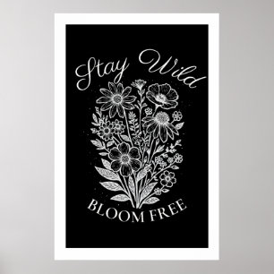 Wildflower Vintage Botanical Cottagecore Poster