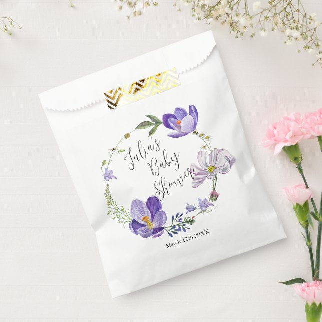 Wildflower Violet Baby Shower  Favor Bag (Sealed)