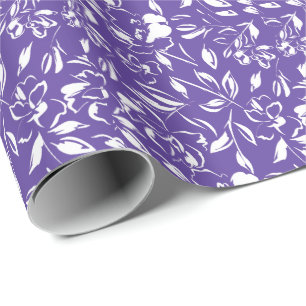 Wildflower Violet Baby Shower Wrapping Paper