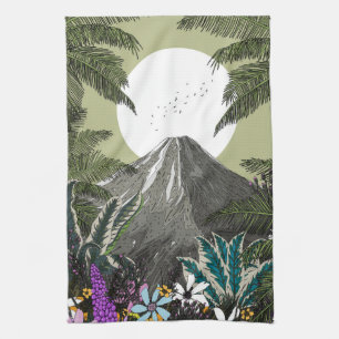 Wildflower Volcano Mountain Kitchen Towel