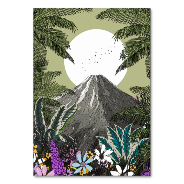 Wildflower Volcano Mountain Table Number (Front)