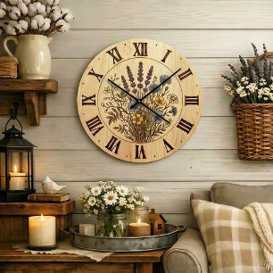 Wildflower Wall Clock - Gentle Natural Harmony