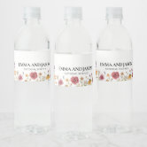 Colorful Wildflower, Beige Water Bottle Label