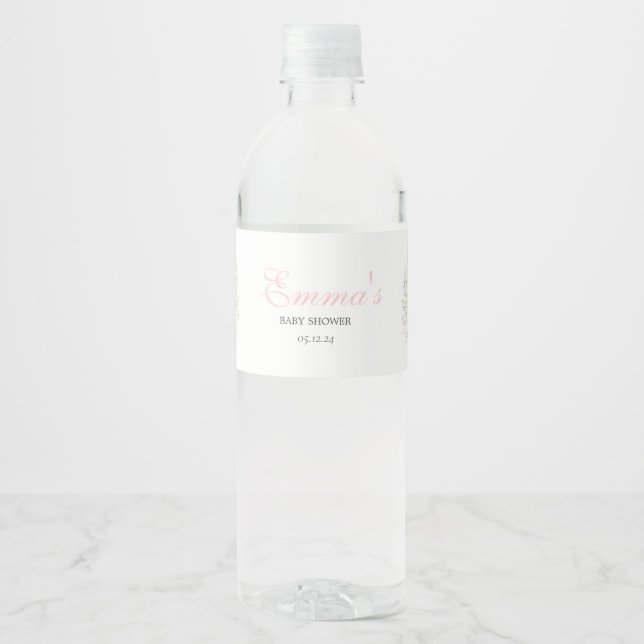 Wildflower water labels, water bottle labels (Front)