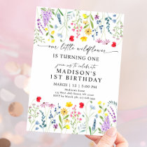 Wildflower Watercolor 1st Birthday  Invitation