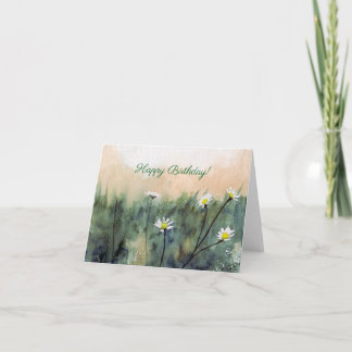Wildflower Watercolor art Greeting Card