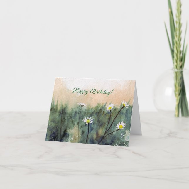 Wildflower Watercolor art Greeting Card (Front)
