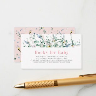 Wildflower Watercolor Baby Shower Books for Baby Enclosure Card