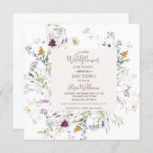 Wildflower Watercolor Baby Shower Invite (Front/Back)