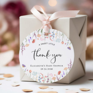 Wildflower Watercolor Baby Shower Thank You Favor Tags