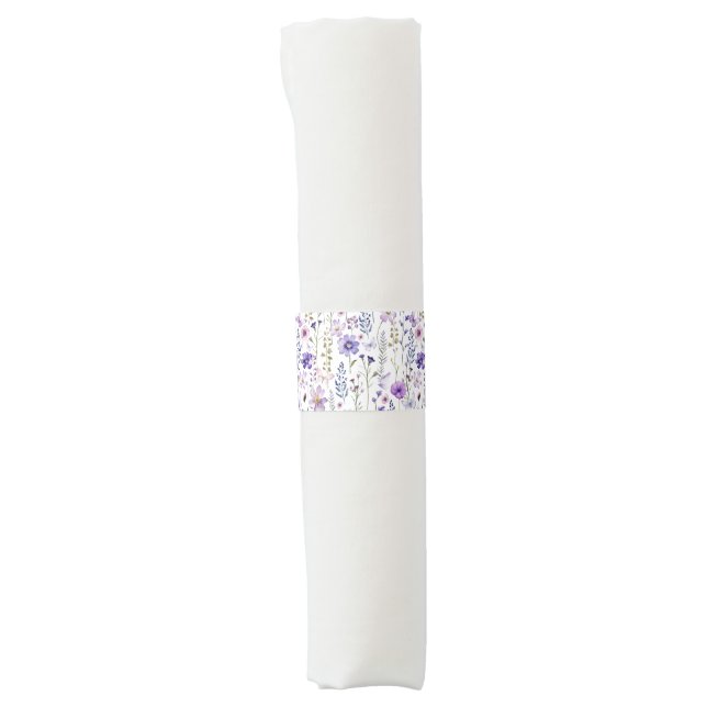 Wildflower Watercolor Birthday Napkin Bands (Front)