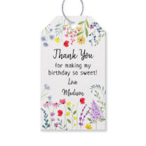 Wildflower Watercolor Birthday Thank You Gift Tags