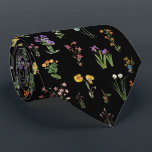 Wildflower Watercolor Black Botanical Floral Neck Tie<br><div class="desc">A beautiful watercolor design featuring wildflowers on a black background. A colorful arrangement of wild flowers in a wild floral spring garden. An ideal design for anyone who loves watercolor florals,  wildflower illustrations and botanical themed Spring art. Perfect seasonal home décor or gift for someone special.</div>
