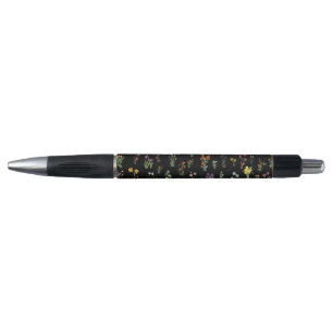 Wildflower Watercolor Black Botanical Floral Pen